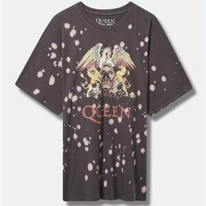 Torrid Queen Merch Band T Shirt 5X Top Bleach Splatter Cotton Official